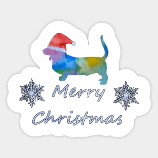 Santa Basset Sticker